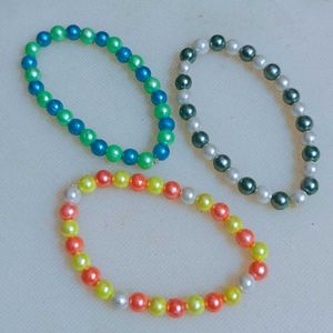 🆕 3 Colorful Pearl Bracelet