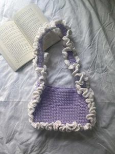 Crochet Ruffle Hand bag