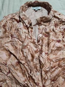 Abstract Print Collared Button-Up Dress