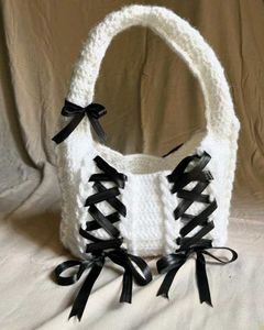 Crochet White Hobo Bag