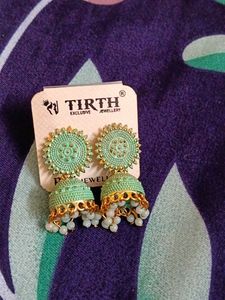 Turquoise Jhumka Earrings