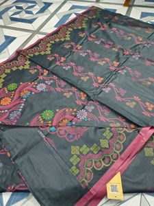 brand new full weaving silk saree black