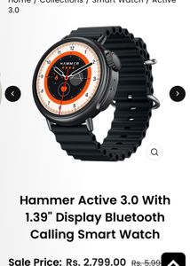 New Hammer Active 3.0 Metallic Black Smartwatch