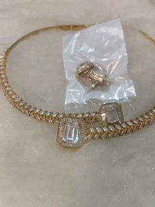 Diamond hasli necklace set