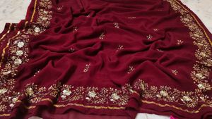 kadana an aari tari work 🎀 saree 🔥