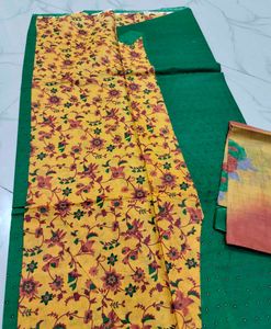 Beautiful Yellow Floral Kurta Set dress material