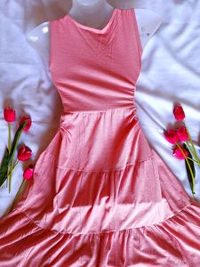 Coquette Peach Dress - Free size