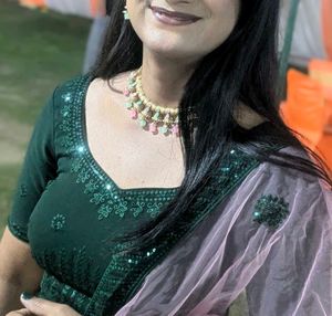 Elegant Green Sequin Lehenga