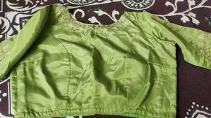 Green Embroidered Blouse 1.5 inch margin