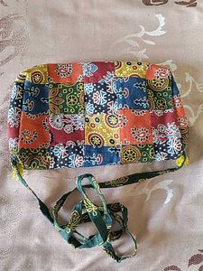 Boho Patchwork Sling Bag with Tassels