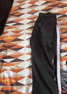 Stylish Black Track Pants with Side Stripes