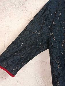 See-through Lace Shrug Top Long Black 🖤