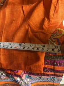 Matka Silk Orange Kurti