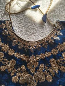 Embroidered Navy Blue Blouse
