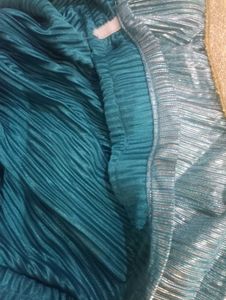 Stylish Blue Metallic Crop Top
