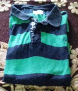 Striped Long Sleeve Polo Shirt