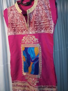 Designer Pink Kurti For Girls
