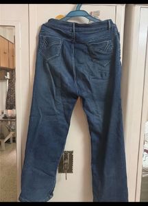 Relaxed Fit Wide Leg Blue Jeans