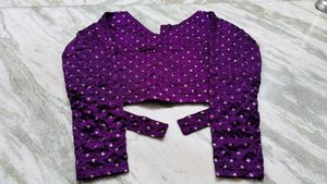 lavender colour saree with elegant contrast matchi