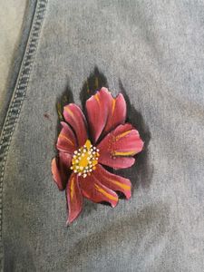 Light Wash Jeans with Floral Print