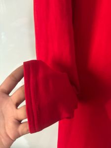 Red Newme Long Sleeve Jumpsuit With