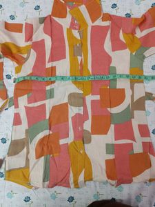 Vibrant Abstract Print Button-Up Shirt