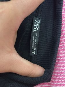 Black Mock Neck Ribbed Top