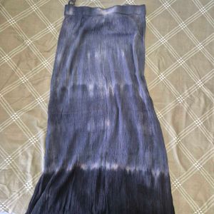 Grey &amp; Black Tie-Dye Ombre Crinkle Maxi Skirt​