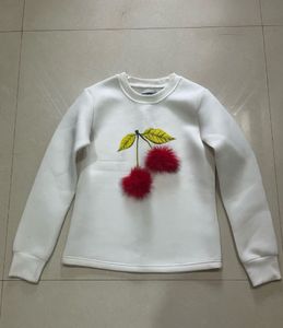 White Cherry Print Sweatshirt
