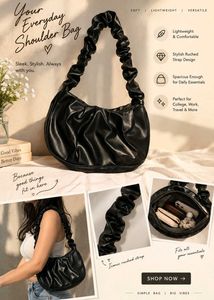 Chic Ruched Shoulder Bag