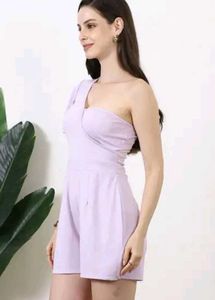 Shein One Shoulder Flutter Sleeve Panelled Playsui