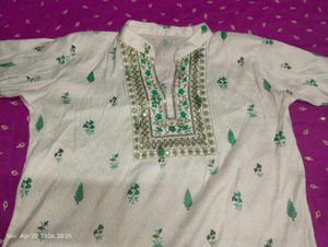 Embroidered Kurta with Mirror Work