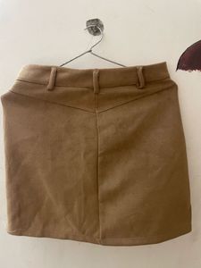 Tan Faux Suede Mini Skirt
