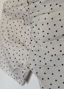 Cute Heart Print Shorts