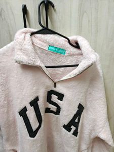 Cozy Pink "USA" Fleece Pullover
