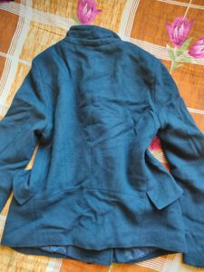 Plastic Island Blue Double Breaste Overcoat