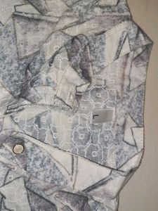 Unique Abstract Print Button-Up Shirt