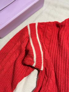Retro Red Cable Knit Cardigan