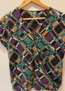 Beautiful Multi Colour  Wrap Top