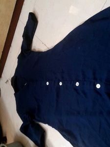 Navy Button-Down kurta indowestern