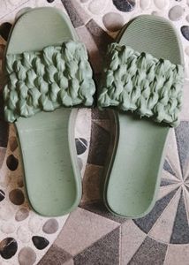 Stylish Green Slide Sandals