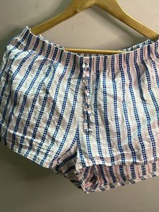 Blue &amp; White Striped Shorts