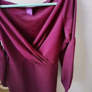 Lifestyle  Maroon Wrap Dress
