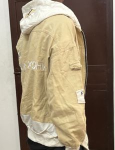 Stylish Beige Hooded Jacket