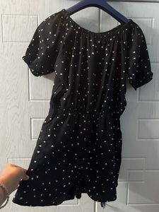 Cute Black Heart Print Romper