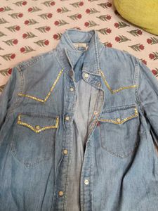 Levi's Denim Shirt with Rhinestone Embellishments