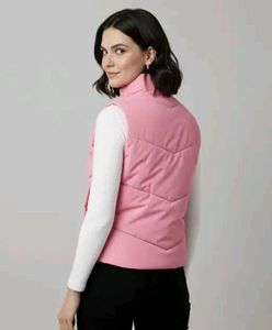 Pink Sleeveless Puffer Jacket