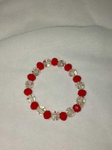 Red & Clear Beaded Bracelet