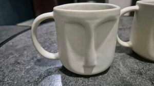 Unique Face Ceramic Mugs - Set of 2