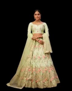 Embroidered Lehenga Skirt with Dupatta